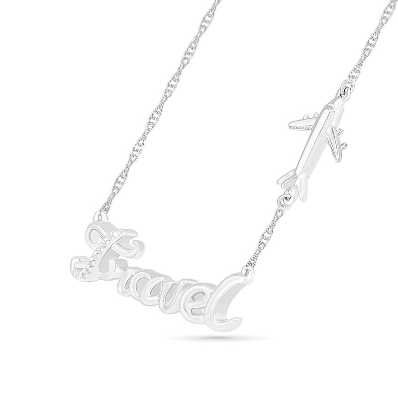 Diamond Accent "Travel" Necklace in Sterling Silver