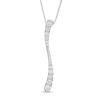 Thumbnail Image 1 of 0.45 CT. T.W. Journey Diamond Linear Wave Pendant in 10K White Gold
