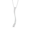 Thumbnail Image 1 of 0.94 CT. T.W. Journey Diamond Linear Wave Pendant in 10K White Gold