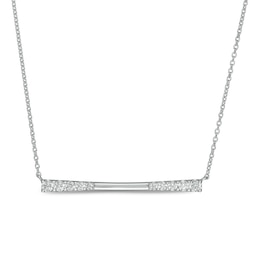 0.45 CT. T.W. Journey Diamond Sideways Bar Necklace in 10K White Gold