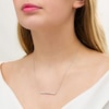 Thumbnail Image 2 of 0.45 CT. T.W. Journey Diamond Sideways Bar Necklace in 10K White Gold