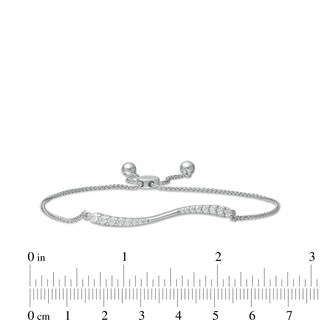0.45 CT. T.W. Journey Diamond Wave Bolo Bracelet in 10K White Gold - 9.0"