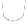 Thumbnail Image 1 of 0.45 CT. T.W. Journey Diamond Curved Bar Necklace in 10K White Gold