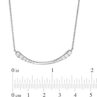 0.45 CT. T.W. Journey Diamond Curved Bar Necklace in 10K White Gold