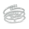 Thumbnail Image 0 of 0.45 CT. T.W. Journey Diamond Multi-Row Bypass Ring in 10K White Gold - Size 7