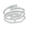 0.45 CT. T.W. Journey Diamond Multi-Row Bypass Ring in 10K White Gold - Size 7