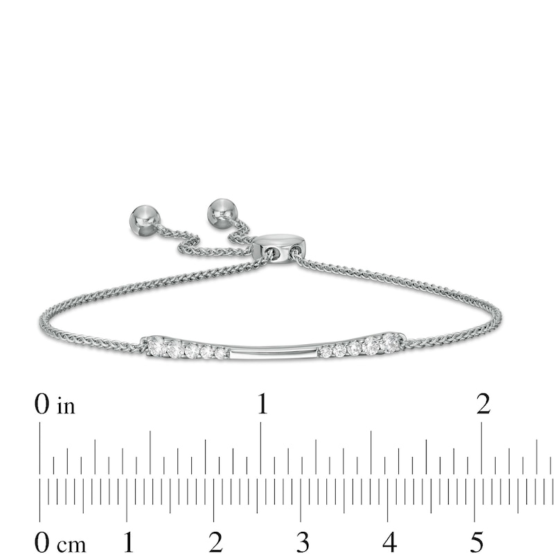 Main Image 3 of 0.30 CT. T.W. Journey Diamond Bolo Bracelet in 10K White Gold - 9.0"