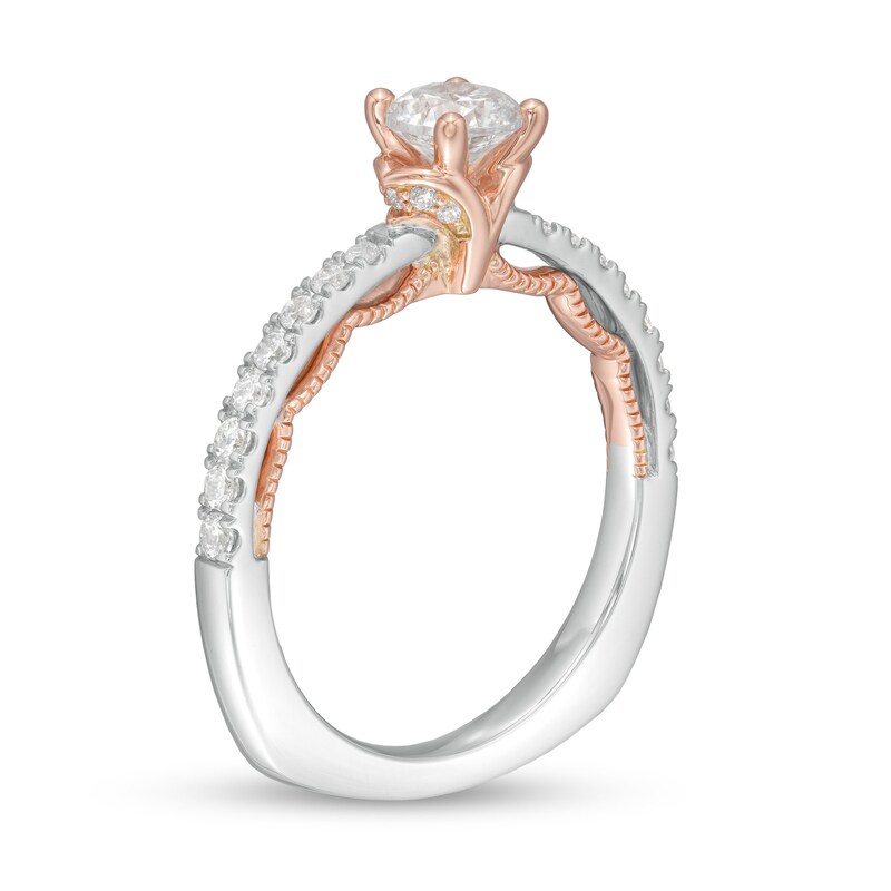 Main Image 3 of Kleinfeld® 0.69 CT. T.W. Diamond Vintage-Style Engagement Ring in 14K Two-Tone Gold