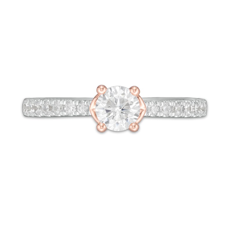 Main Image 4 of Kleinfeld® 0.69 CT. T.W. Diamond Vintage-Style Engagement Ring in 14K Two-Tone Gold