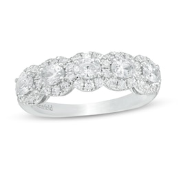 Kleinfeld® 1.20 CT. T.W. Oval Diamond Frame Five Stone Ring in 14K White Gold