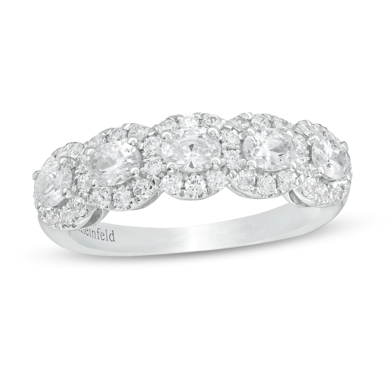 Main Image 1 of Kleinfeld® 1.20 CT. T.W. Oval Diamond Frame Five Stone Ring in 14K White Gold