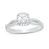 Thumbnail Image 0 of Kleinfeld® 0.83 CT. T.W. Cushion-Cut Diamond Frame Twist Shank Engagement Ring in 14K White Gold