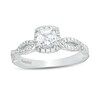Thumbnail Image 1 of Kleinfeld® 0.83 CT. T.W. Cushion-Cut Diamond Frame Twist Shank Engagement Ring in 14K White Gold