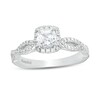 Thumbnail Image 0 of Kleinfeld® 0.83 CT. T.W. Cushion-Cut Diamond Frame Twist Shank Engagement Ring in 14K White Gold