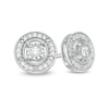Thumbnail Image 0 of 0.16 CT. T.W. Diamond Frame Stud Earrings in Sterling Silver