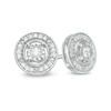 Thumbnail Image 1 of 0.16 CT. T.W. Diamond Frame Stud Earrings in Sterling Silver