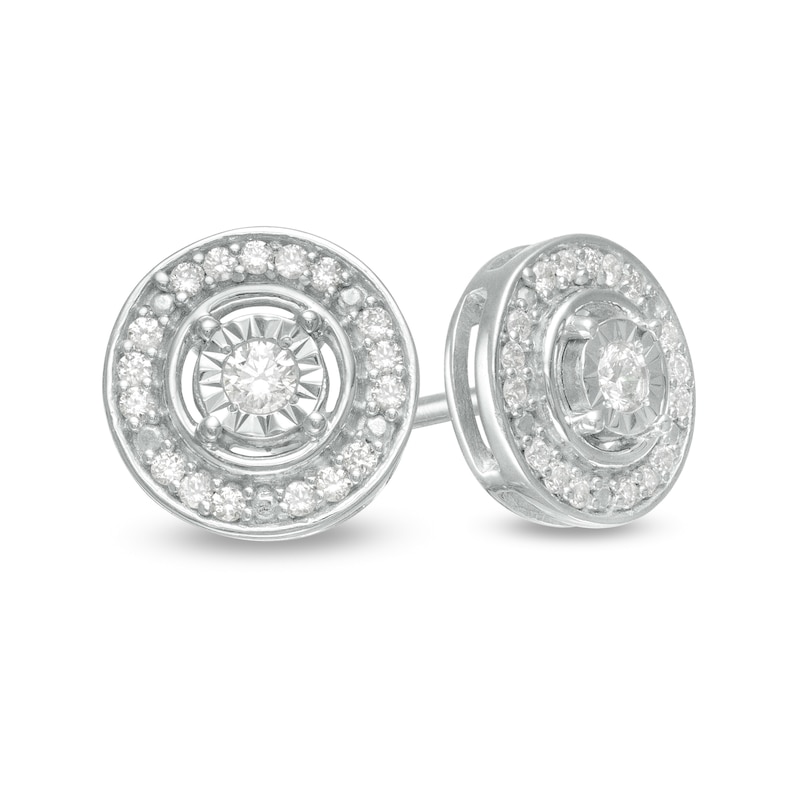 0.16 CT. T.W. Diamond Frame Stud Earrings in Sterling Silver