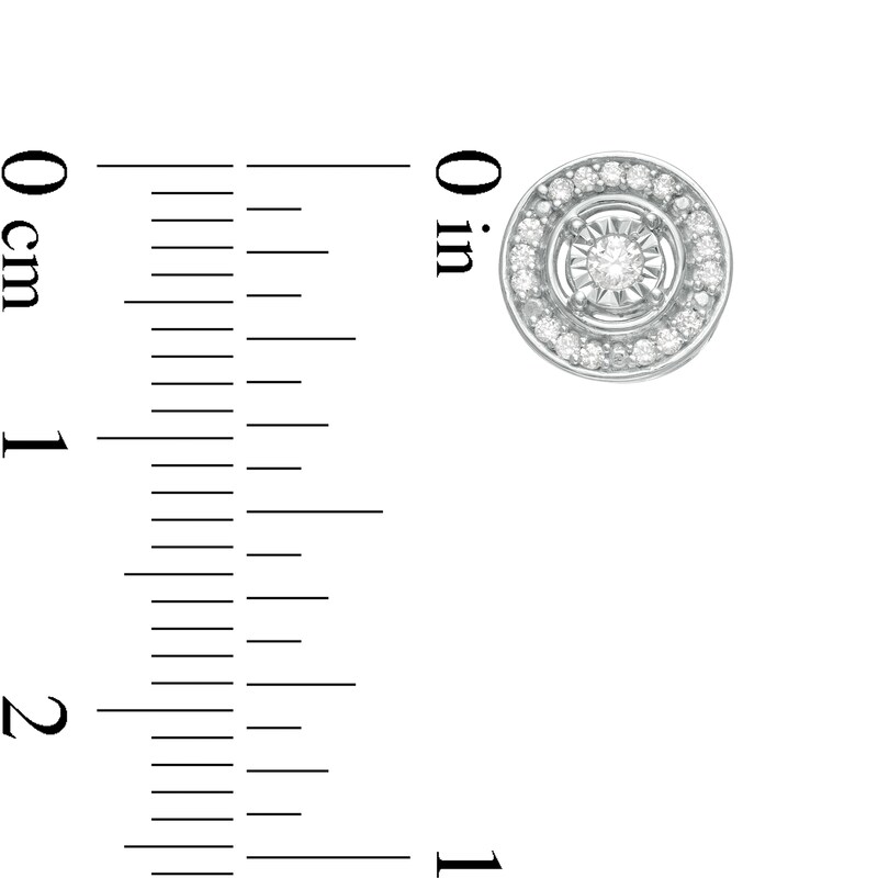 Main Image 3 of 0.16 CT. T.W. Diamond Frame Stud Earrings in Sterling Silver