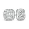 Thumbnail Image 0 of 0.16 CT. T.W. Diamond Cushion Frame Stud Earrings in Sterling Silver