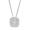 Thumbnail Image 0 of 0.08 CT. T.W. Diamond Cushion Frame Pendant in Sterling Silver