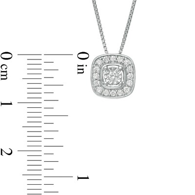0.08 CT. T.W. Diamond Cushion Frame Pendant in Sterling Silver
