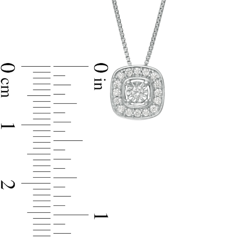 0.08 CT. T.W. Diamond Cushion Frame Pendant in Sterling Silver