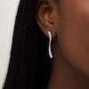 Thumbnail Image 2 of 0.95 CT. T.W. Journey Diamond Linear Wave Drop Earrings in 10K White Gold