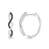 0.23 CT. T.W. Enhanced Black and White Diamond Twist Hoop Earrings in Sterling Silver