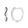 Thumbnail Image 1 of 0.23 CT. T.W. Enhanced Black and White Diamond Twist Hoop Earrings in Sterling Silver