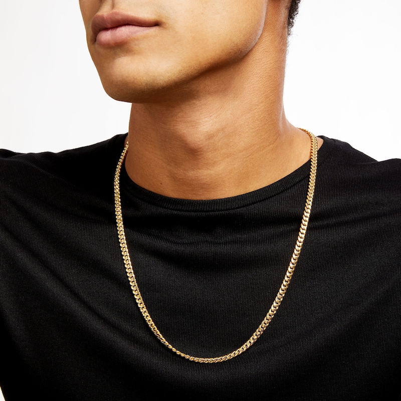 Main Image 2 of 5.25mm Cuban Curb Chain Necklace in Hollow 10K Gold - 26"