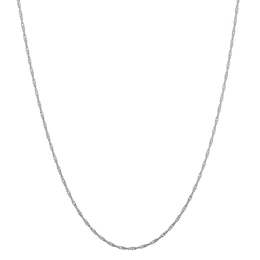 1.0mm Singapore Chain Necklace in Solid 10K White Gold - 18"