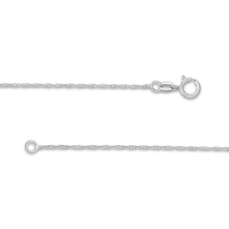 1.0mm Singapore Chain Necklace in Solid 10K White Gold - 18"