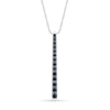Thumbnail Image 0 of Black Sapphire Graduated Vertical Bar Pendant in Sterling Silver