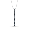 Thumbnail Image 1 of Black Sapphire Graduated Vertical Bar Pendant in Sterling Silver