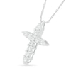 Thumbnail Image 2 of White Lab-Created Sapphire Cross Pendant in Sterling Silver