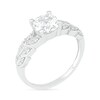 Thumbnail Image 2 of 7.0mm White Lab-Created Sapphire Laurel Leaf-Sides Ring in Sterling Silver
