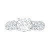 Thumbnail Image 3 of 7.0mm White Lab-Created Sapphire Laurel Leaf-Sides Ring in Sterling Silver