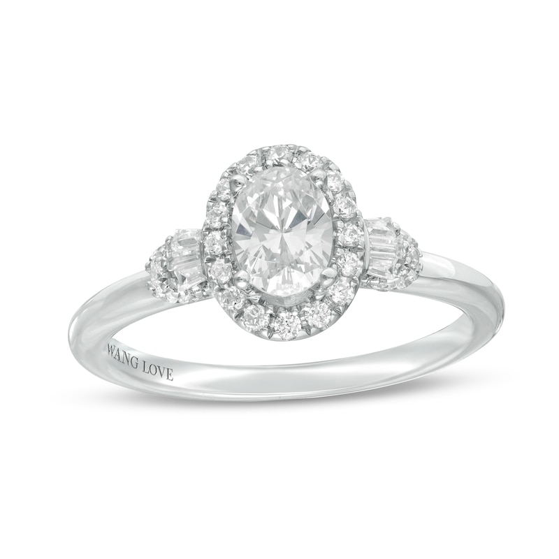 Vera Wang Love Collection 0.69 CT. T.W. Oval Diamond Frame Engagement Ring in 14K White Gold