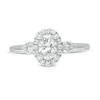 Thumbnail Image 3 of Vera Wang Love Collection 0.69 CT. T.W. Oval Diamond Frame Engagement Ring in 14K White Gold