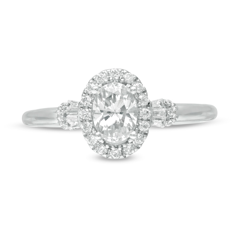 Vera Wang Love Collection 0.69 CT. T.W. Oval Diamond Frame Engagement Ring in 14K White Gold