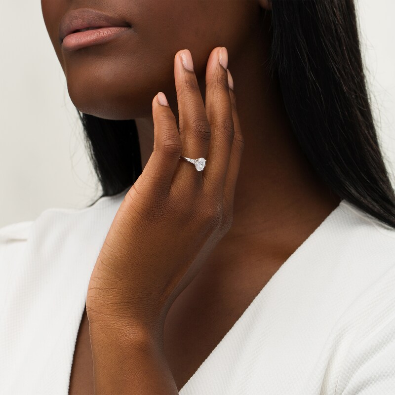Main Image 2 of Vera Wang Love Collection 0.82 CT. T.W. Oval Diamond Engagement Ring in 14K White Gold