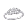 Thumbnail Image 1 of 0.26 CT. T.W. Diamond Flower and Leaves Vintage-Style Ring in Sterling Silver