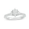 Thumbnail Image 0 of Vera Wang Love Collection 0.69 CT. T.W. Princess-Cut Diamond Ornate Frame Engagement Ring in 14K White Gold