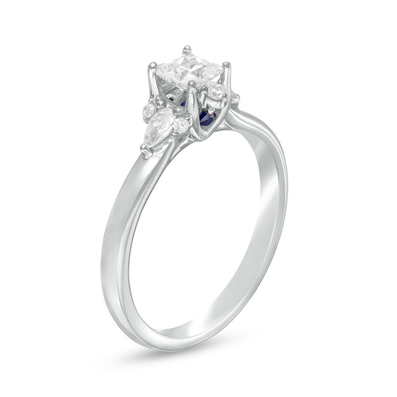 Main Image 3 of Vera Wang Love Collection 0.69 CT. T.W. Princess-Cut Diamond Ornate Frame Engagement Ring in 14K White Gold