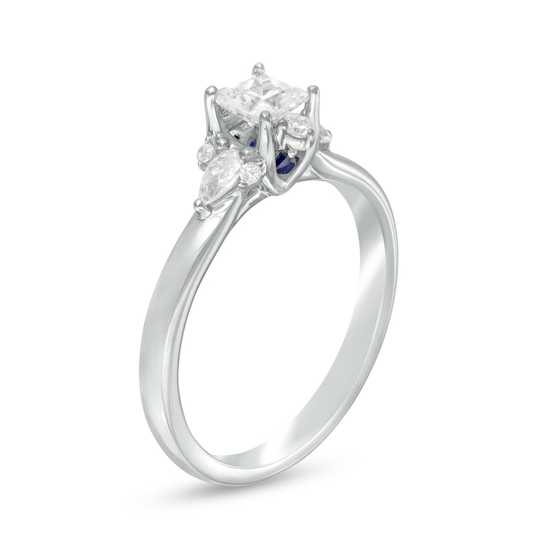 Vera Wang Love Collection 0.69 CT. T.W. Princess-Cut Diamond Ornate Frame Engagement Ring in 14K White Gold