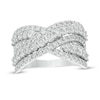 2.00 CT. T.W. Certified Lab-Grown Diamond Multi-Row Bypass Ring in 14K White Gold (F/SI2)