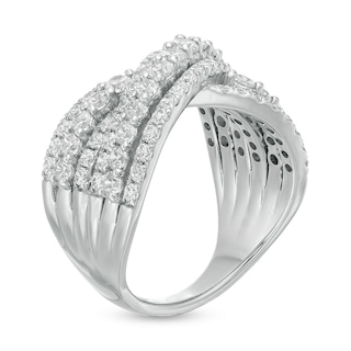 2.00 CT. T.W. Certified Lab-Grown Diamond Multi-Row Bypass Ring in 14K White Gold (F/SI2)