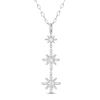 Thumbnail Image 0 of 0.25 CT. T.W. Certified Canadian Diamond True North Triple Drop Pendant in 10K White Gold - 20" (I/I2)