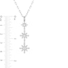 Thumbnail Image 2 of 0.25 CT. T.W. Certified Canadian Diamond True North Triple Drop Pendant in 10K White Gold - 20" (I/I2)