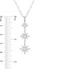 Thumbnail Image 3 of 0.25 CT. T.W. Certified Canadian Diamond True North Triple Drop Pendant in 10K White Gold - 20" (I/I2)